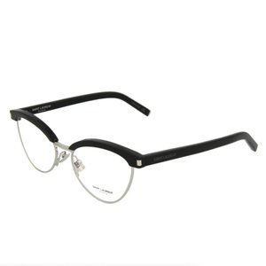 Saint Laurent Women's Black and Silver Eyeglasses!